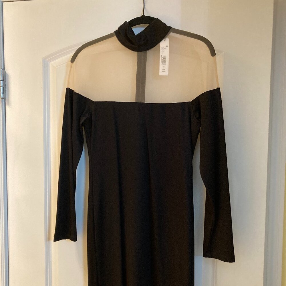 Alice + Olivia Zahra black sheer illusion mini dress, size 10 NWT - Picture 3 of 5